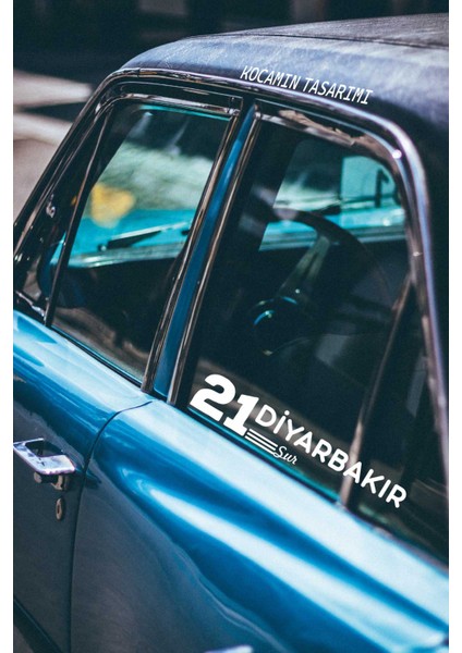 Diyarbakır 21 Plaka Kodlu Beyaz Araç Sticker Sur Ilçe Yazılı Özel Tasarım 40X8 cm Şehir ve Ilçe Temalı Kaliteli Sticker modelleri