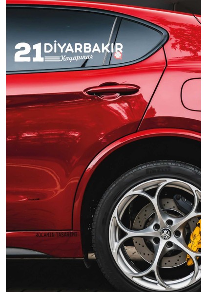 Diyarbakır 21 Plaka Kodlu Beyaz Araç Sticker Kayapınar Ilçe Yazılı Özel Tasarım 40X8 cm Şehir ve Ilçe Temalı Kaliteli Sticker fiyatları