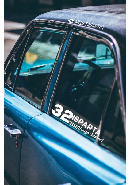 Isparta 32 Plaka Kodlu Beyaz Araç Sticker Yenişarbademli Ilçe Yazılı Özel Tasarım 40X8 cm Şehir ve Ilçe Temalı Kaliteli Sticker