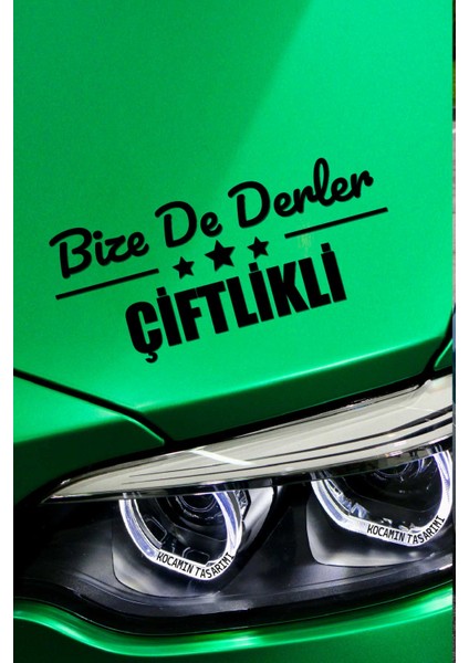 Niğde Çiftlik Siyah Araç Sticker 40X15 cm Bize De Derler Çiftlikli Özel Tasarım Oto Sticker