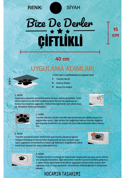 Niğde Çiftlik Siyah Araç Sticker 40X15 cm Bize De Derler Çiftlikli Özel Tasarım Oto Sticker indirimleri