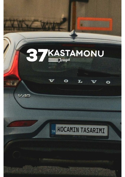 Kastamonu 37 Plaka Kodlu Beyaz Araç Sticker Tosya Ilçe Yazılı Özel Tasarım 40X8 cm Şehir ve Ilçe Temalı Kaliteli Sticker