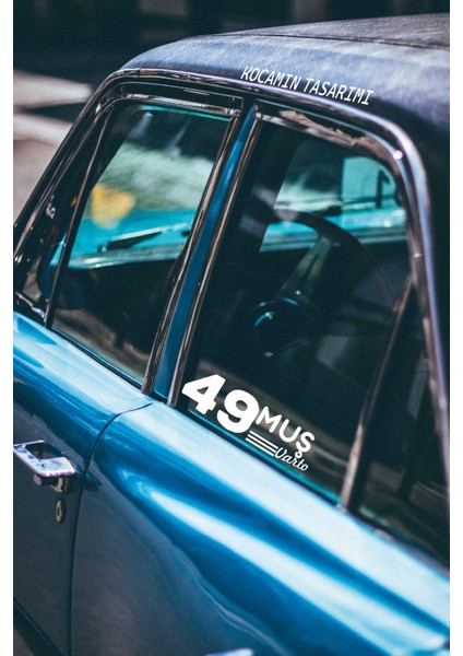 Muş 49 Plaka Kodlu Beyaz Araç Sticker Varto Ilçe Yazılı Özel Tasarım 40X8 cm Şehir ve Ilçe Temalı Kaliteli Sticker