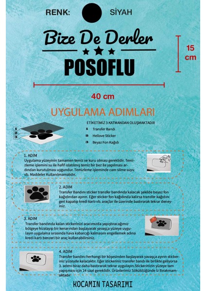 Ardahan Posof Siyah Araç Sticker 40X15 cm Bize De Derler Posoflu Özel Tasarım Oto Sticker
