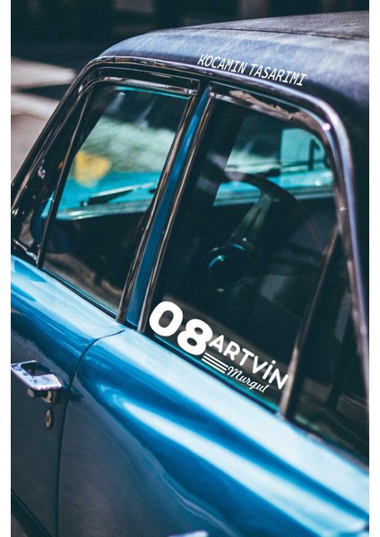 Artvin 08 Plaka Kodlu Beyaz Araç Sticker Murgul Ilçe Yazılı Özel Tasarım 40X8 cm Şehir ve Ilçe Temalı Kaliteli Sticker modelleri