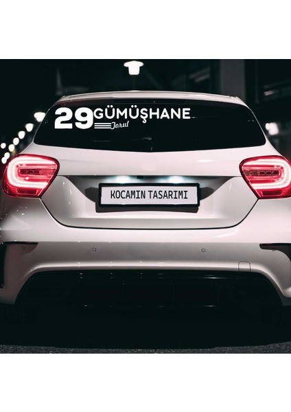 Gümüşhane 29 Plaka Kodlu Beyaz Araç Sticker Torul Ilçe Yazılı Özel Tasarım 40X8 cm Şehir ve Ilçe Temalı Kaliteli Sticker