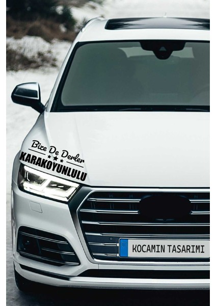 Iğdır Karakoyunlu Siyah Araç Sticker 40X15 cm Bize De Derler Karakoyunlulu Özel Tasarım Oto Sticker