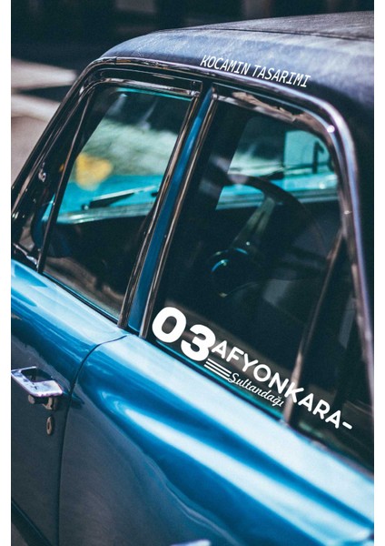 Afyonkarahisar 03 Plaka Kodlu Beyaz Araç Sticker Sultandağı Ilçe Yazılı Özel Tasarım 40X8 cm Şehir ve Ilçe Temalı Kaliteli Sticker modelleri