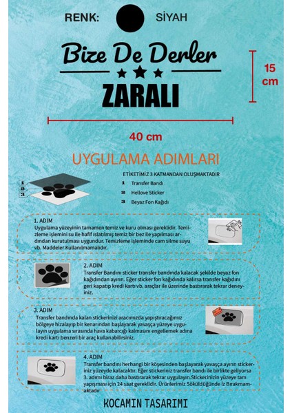 Sivas Zara Siyah Araç Sticker 40X15 cm Bize De Derler Zaralı Özel Tasarım Oto Sticker indirimleri