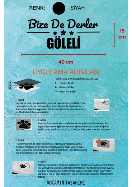 Ardahan Göle Siyah Araç Sticker 40X15 cm Bize De Derler Göleli Özel Tasarım Oto Sticker