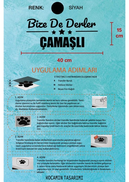 Ordu Çamaş Siyah Araç Sticker 40X15 cm Bize De Derler Çamaşlı Özel Tasarım Oto Sticker