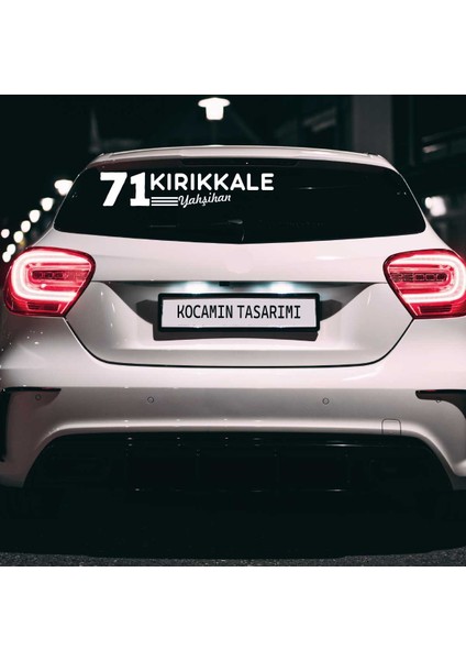 Kırıkkale 71 Plaka Kodlu Beyaz Araç Sticker Yahşihan Ilçe Yazılı Özel Tasarım 40X8 cm Şehir ve Ilçe Temalı Kaliteli Sticker fırsatları