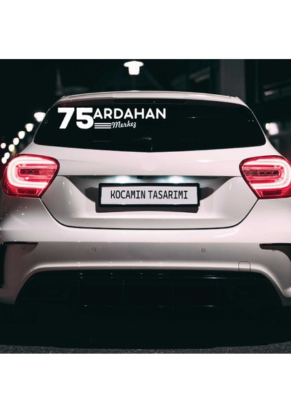 Ardahan 75 Plaka Kodlu Beyaz Araç Sticker Merkez Ilçe Yazılı Özel Tasarım 40X8 cm Şehir ve Ilçe Temalı Kaliteli Sticker fırsatları