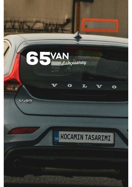 Van 65 Plaka Kodlu Beyaz Araç Sticker Bahçesaray Ilçe Yazılı Özel Tasarım 40X8 cm Şehir ve Ilçe Temalı Kaliteli Sticker