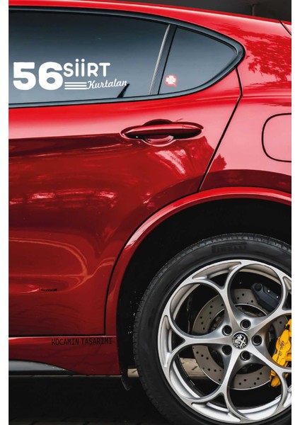 Siirt 56 Plaka Kodlu Beyaz Araç Sticker Kurtalan Ilçe Yazılı Özel Tasarım 40X8 cm Şehir ve Ilçe Temalı Kaliteli Sticker fiyatları