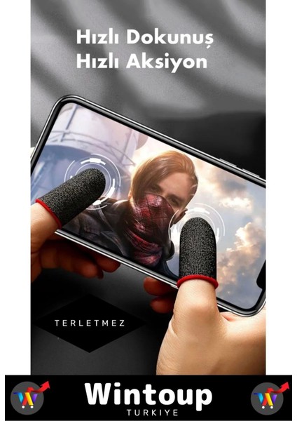 Pubg Parmaklık Eldiveni 2 Çift 4 Adet E-Spor Mobile Parmak Eldiven Ultra Hassasiyet