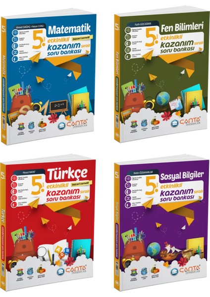 Çanta Yayınları 5. Sınıf Matematik Soru Bankası - Fen Bilimleri Soru Bankası - Türkçe Soru Bankası - Sosyal Bilgiler Soru Bankası 4'lü Soru Bankası