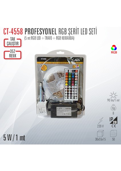 CT-4558 Profesyonel Rgb Şerit LED Seti