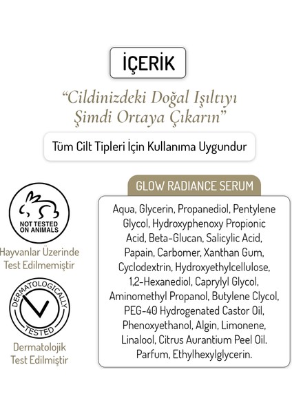 Hızlı Parlatıcı Yüz Serumu Cilde Işıltı Veren Aydınlatıcı Canlandırıcı Glow Radiance Serum 30 ml