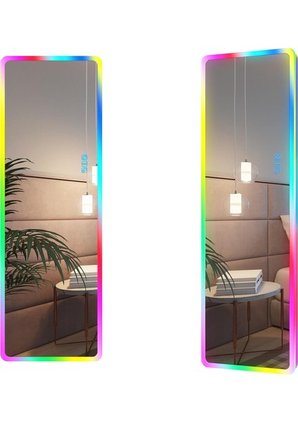 Rgb Işıklı Ayna Kumandalı Boy Aynası / Işıklı Duvar Aynası / Işıklı Lavobo Aynası 150 50 cm fiyatları