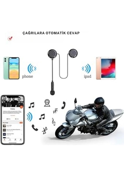Motosiklet Kask Kulaklığı Intercom Interkom Konuşma&Dinleme Özellikli Bluetooth V5