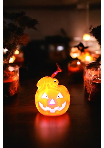 Cadılar Bayramı LED Işıklı Balkabağı Asılabilir Halloween Dekor Süsü