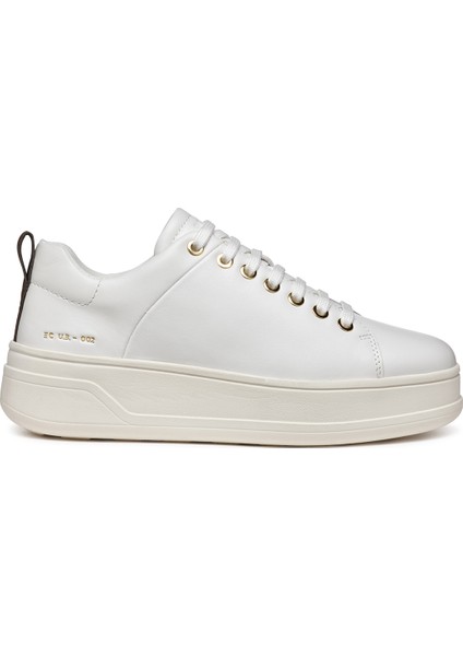 Kadın Beyaz Spherica Ecub-2 Bağcıklı Deri Sneaker D46WVA00085C1000