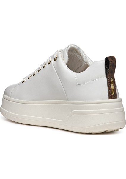 Kadın Beyaz Spherica Ecub-2 Bağcıklı Deri Sneaker D46WVA00085C1000 modelleri