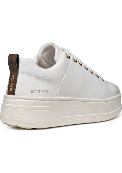 Kadın Beyaz Spherica Ecub-2 Bağcıklı Deri Sneaker D46WVA00085C1000 fırsatları