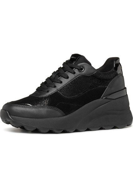 Kadın Siyah Spherica EC13 Bağcıklı Kalın Taban Deri Sneaker D45WAA0JS85C9999 fiyatları