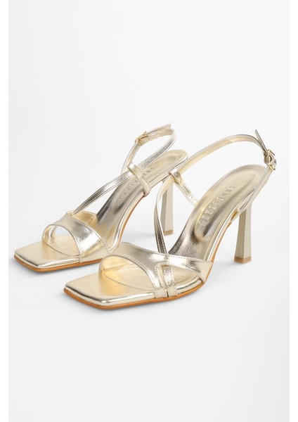 Kadın Shelby Altın Parlak Topuklu Ayakkabı modelleri