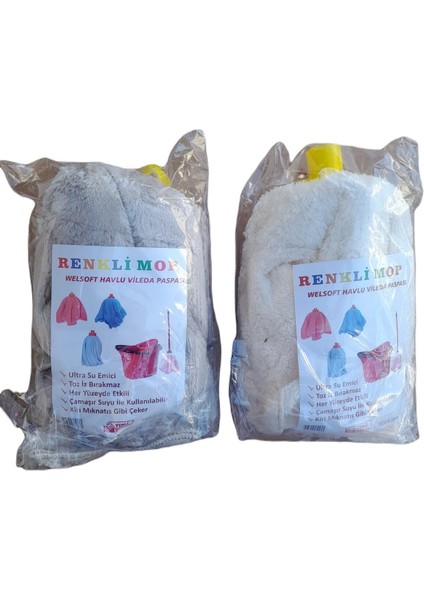 Renkli Welsoft Havlu Mop, 2'li set, kolay temizlik sağlar modelleri