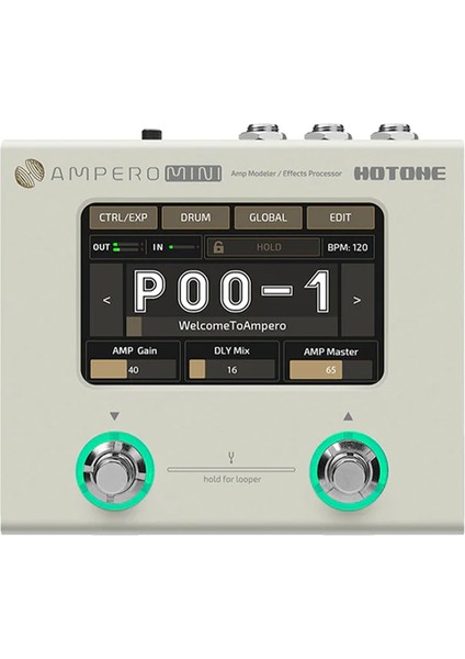 MP-50VN Ampero Mini (Vanilla) Amp Modeler Effects Processor, (9V Adaptör Dahil)