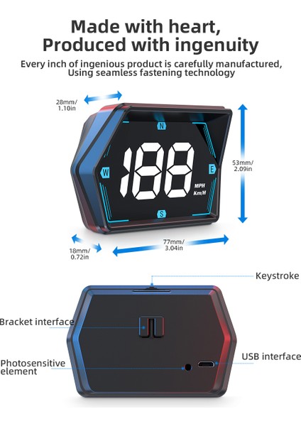 KESIF Hud Gps Hız Ekranı Tüm araçlara uyumlu