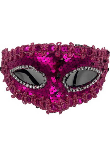 Plastik Pullu Maske Fuşya