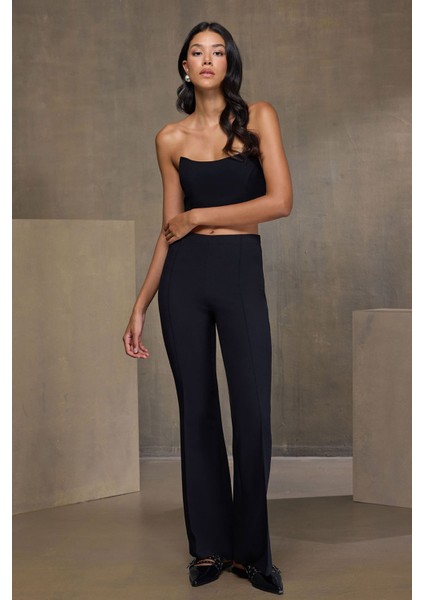 Nervür Dikişli Pantolon Siyah fiyatları