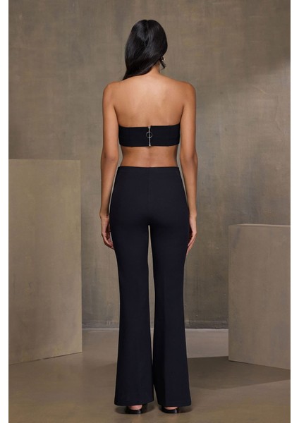 Nervür Dikişli Pantolon Siyah fırsatları