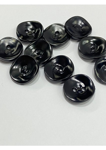 Bluz Düğmesi Takımı 10 Lu Set/ Siyah Eğri Dalgalı Düğme 1,3 Cm/ M006 fırsatları