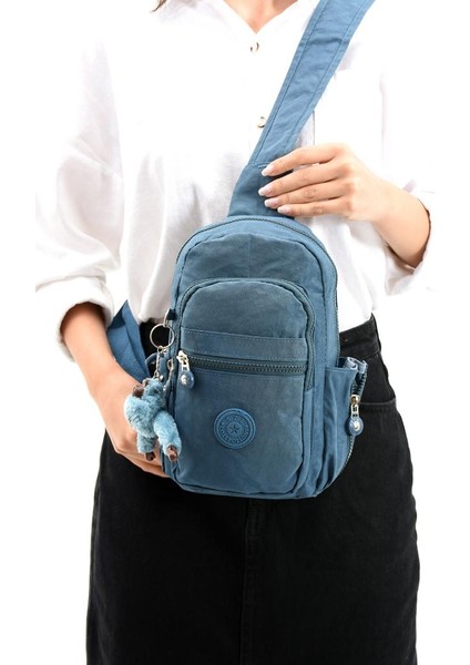 Body Bag Göğüs Çantası Klinkır Kumaş Çok Cepli Bady Bag Sırt Çantası Hafif Yağmur Geçirmez Kumaş