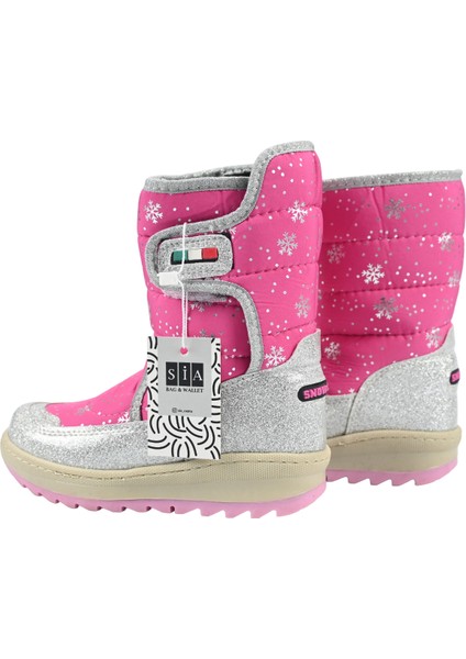 Boot's Simli Çırtlı & Ortapedik & Anatomik Sağlam Kaymaz Tabanlı Uzun Konçlu Içi Kürklü Üşümeyen Ayaklar Çocuk Snow Boot