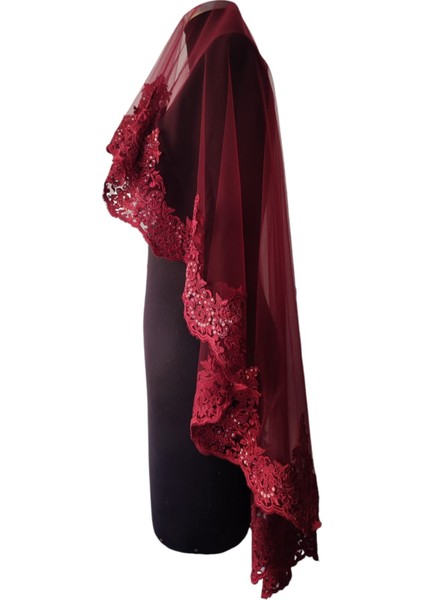 ,duvak,gelin Duvak,gelin Kına Duvak,yüz Örtüsü,bordo Duvak