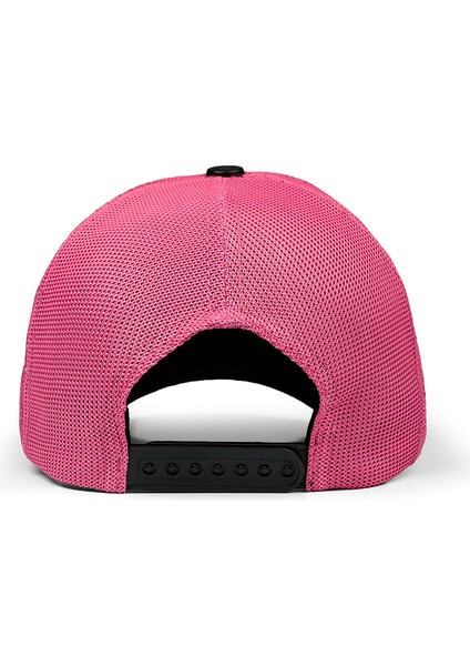 V1 Trucker Good Luck - 1 Kod Logolu Unisex Siyah-Pembe Şapka