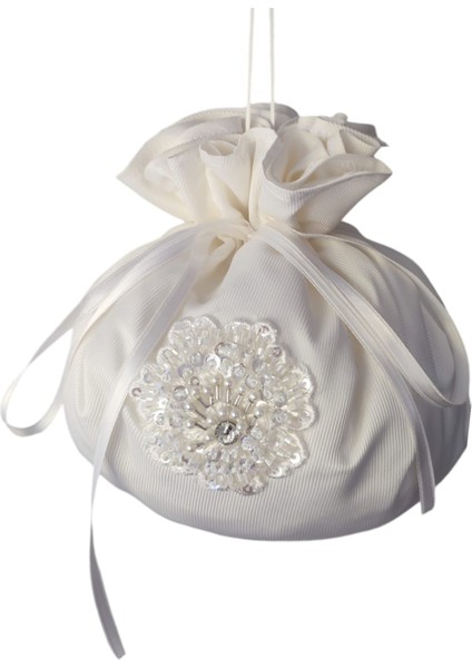 Moda Nur,takı Kesesi,gelin Takı Kesesi,kırık Beyaz Gelin Çantası,düğün,nişan,doğum Günü,çanta