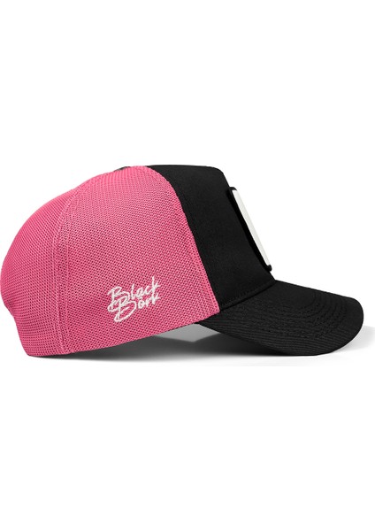 V1 Trucker Kaplan - 13BS Kod Logolu Unisex Siyah-Pembe Şapka