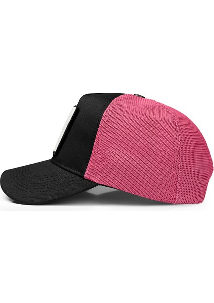 V1 Trucker Kaplan - 13BS Kod Logolu Unisex Siyah-Pembe Şapka