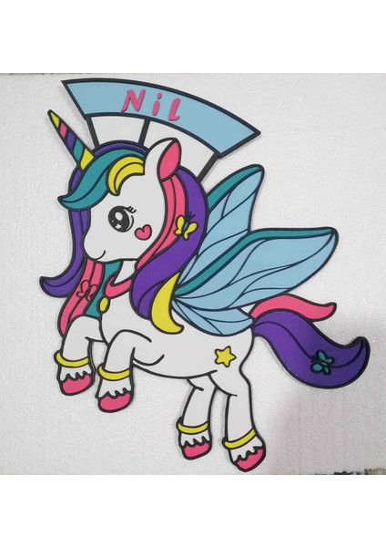 Kişiye Özel Ahşap Unicorn Kapı / Duvar Süs