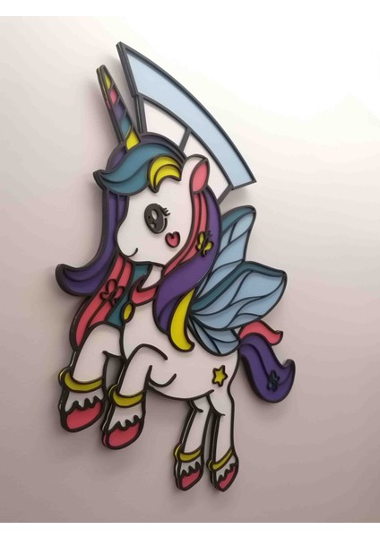Kişiye Özel Ahşap Unicorn Kapı / Duvar Süs modelleri