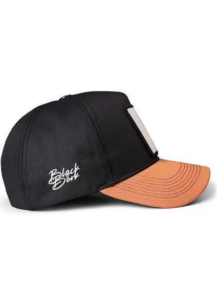 V1 Baseball Geyik - 1bs Kod Logolu Unisex Kiremit Siperli-Siyah Şapka