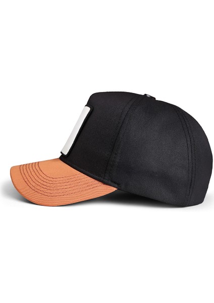 V1 Baseball Geyik - 1bs Kod Logolu Unisex Kiremit Siperli-Siyah Şapka
