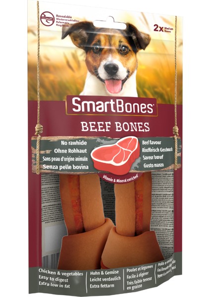 Smartbones Beef Bones Sığır Etli Düğüm Köpek Ödül Kemiği Medium 2 Li 158 gr